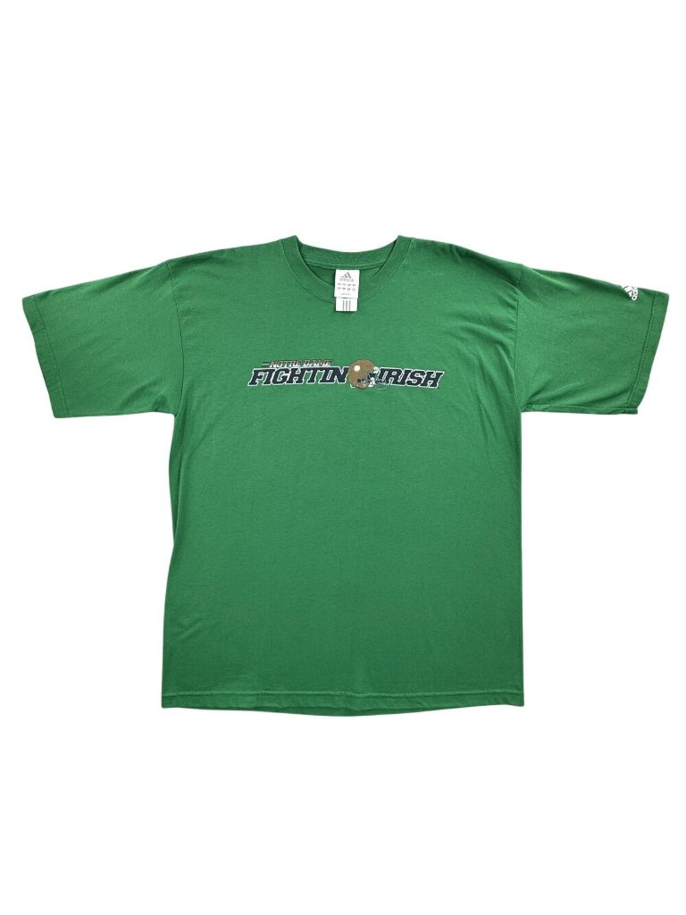 Vintage Notre Dame Fighting Irish Shirt Men Large Green Football Adidas USA Made